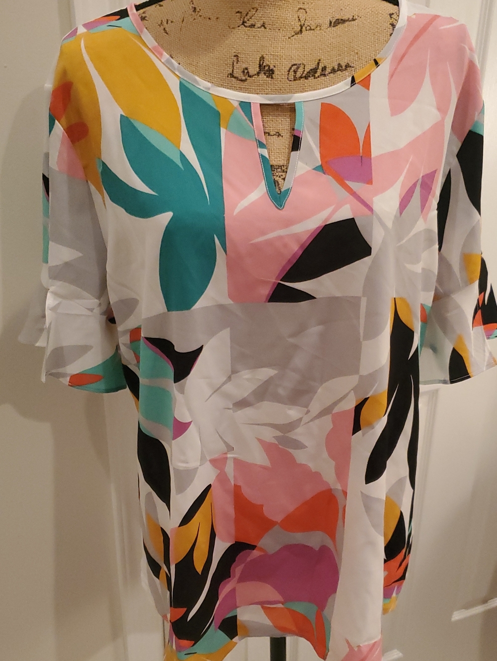Van Heusen Abstract Print Tunic in Multicolor XL NWT